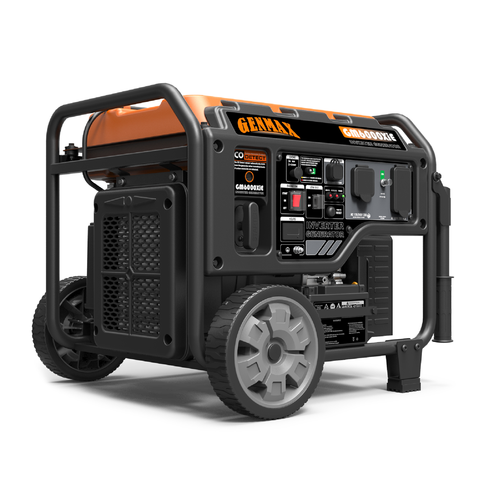 GENMAX Open Frame Inverter Generator, 6000W, 120/240 Volts, Model# GM6000XiE
